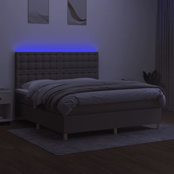 vidaXL Κρεβάτι kontynentalne με στρώμα, ταουπέ, 160x200 cm, ύφασμα