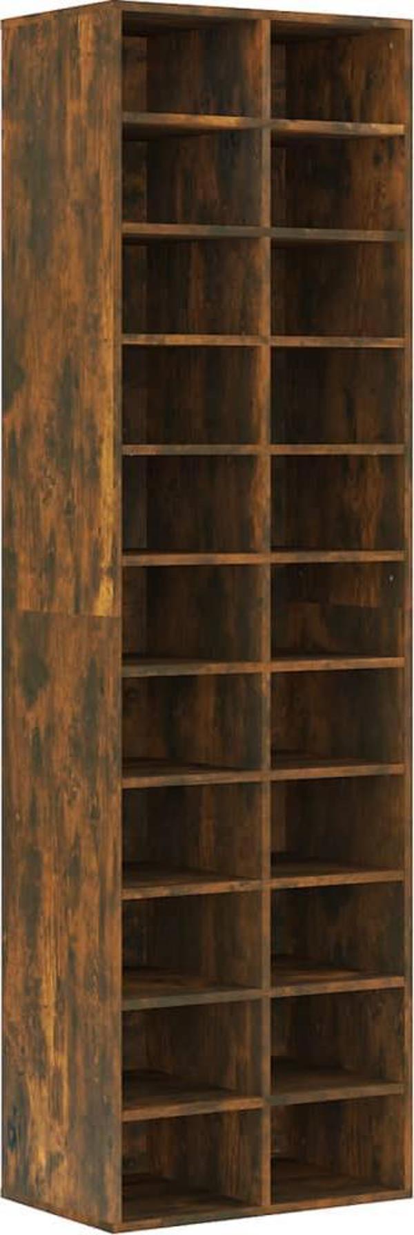 vidaXL Ραφιέρα παπουτσιών καπνισμένη δρυς 54x34x183 cm