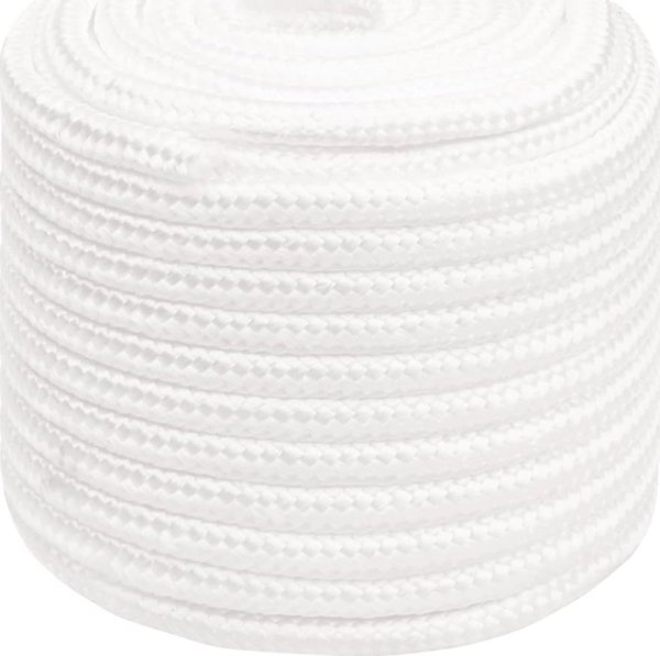 vidaXL Linka zeglarska, biala jednolita, 18 mm, 25 m, polipropylen
