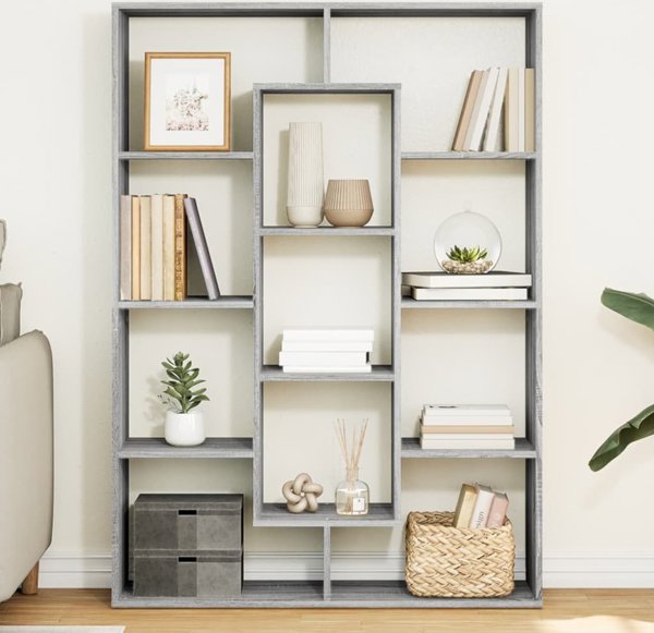 vidaXL Ράφι, γκρι δρυς σονόμε, 102x29x143 εκ., υλικό ξύλου