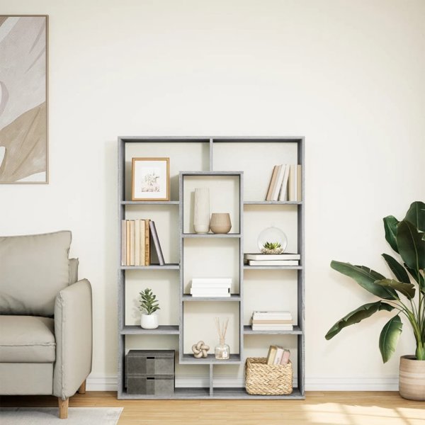 vidaXL Ράφι, γκρι δρυς σονόμε, 102x29x143 εκ., υλικό ξύλου