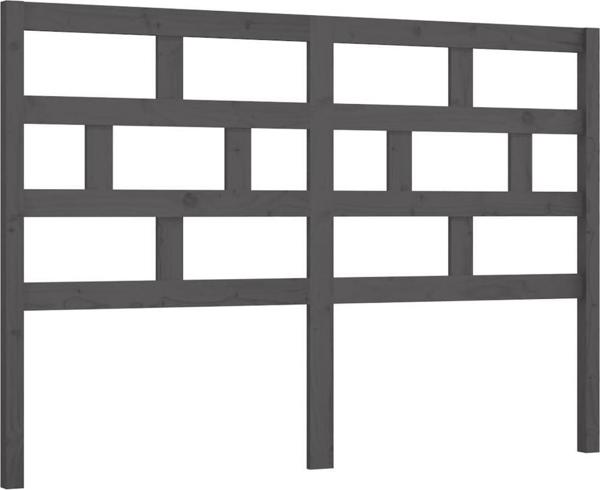 vidaXL Κεφαλάρι κρεβατιού, γκρι, 146x4x100 cm, μασίφ ξύλο πεύκου