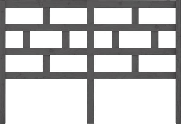 vidaXL Κεφαλάρι κρεβατιού, γκρι, 146x4x100 cm, μασίφ ξύλο πεύκου
