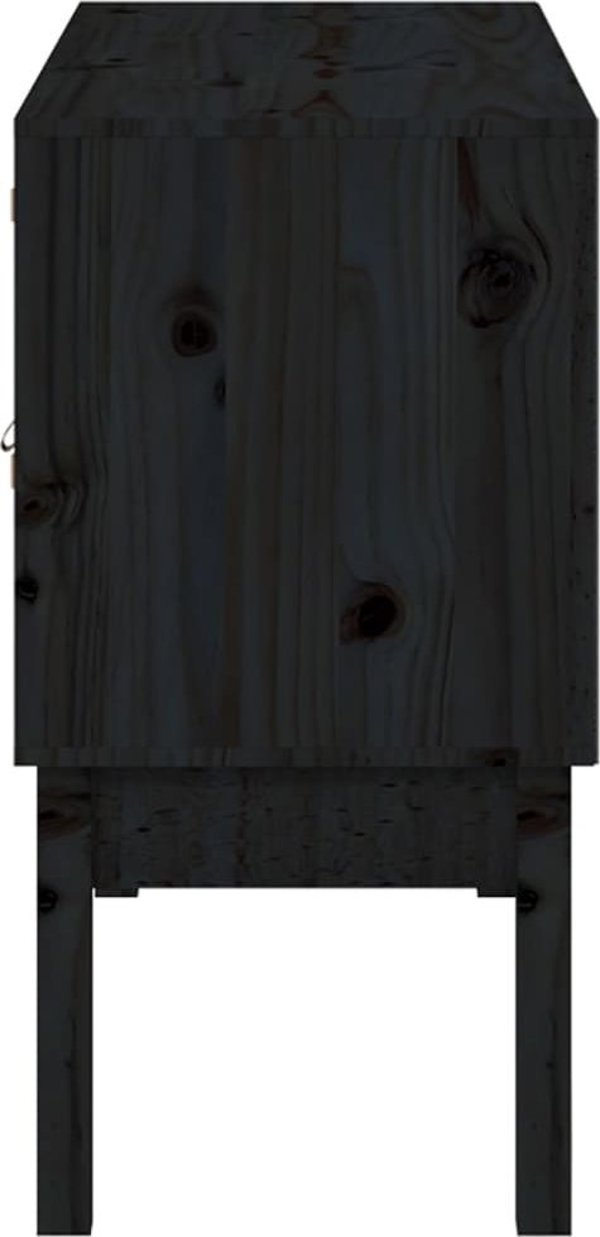 vidaXL Szafka, czarna, 110x40x78 cm, lite drewno sosnowe