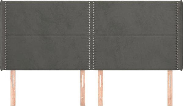 vidaXL Zaglowek uszak, ciemnoszary, 203x16x118/128 cm, aksamit