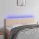 vidaXL LED προσκέφαλο κρεβατιού καπουτσίνο 144x5x78/88 cm από οικολογικό δέρμα