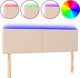 vidaXL LED προσκέφαλο κρεβατιού καπουτσίνο 144x5x78/88 cm από οικολογικό δέρμα