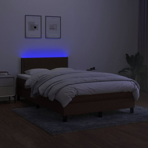 vidaXL Λουτζκο κοντινενταλ με στρωμα, καφε, 120x200 εκ, υφασμα