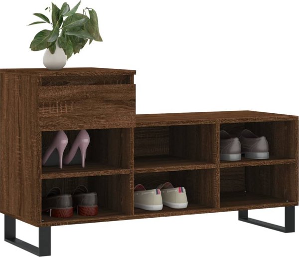 vidaXL Ντουλάπι παπουτσιών καφέ βελανιδιά 102x36x60 cm