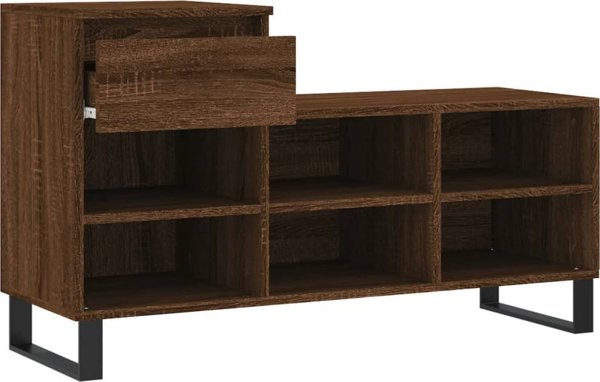 vidaXL Ντουλάπι παπουτσιών καφέ βελανιδιά 102x36x60 cm