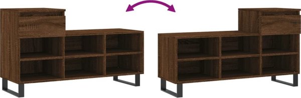 vidaXL Ντουλάπι παπουτσιών καφέ βελανιδιά 102x36x60 cm