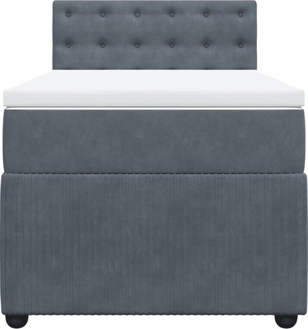 vidaXL Κρεβάτι continental με στρώμα, σκούρο γκρι βελούδο 80x200 εκ.