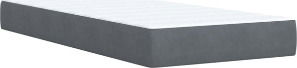 vidaXL Κρεβάτι continental με στρώμα, σκούρο γκρι βελούδο 80x200 εκ.