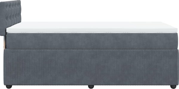 vidaXL Κρεβάτι continental με στρώμα, σκούρο γκρι βελούδο 80x200 εκ.