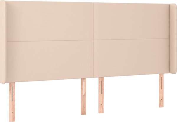 vidaXL Zaglowek uszak, cappuccino, 183x16x118/128 cm, sztuczna skora
