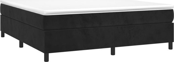 vidaXL Κοντινενταλ κρεβατι με στρώμα, μαυρο, 160x200 εκ, βελούδο