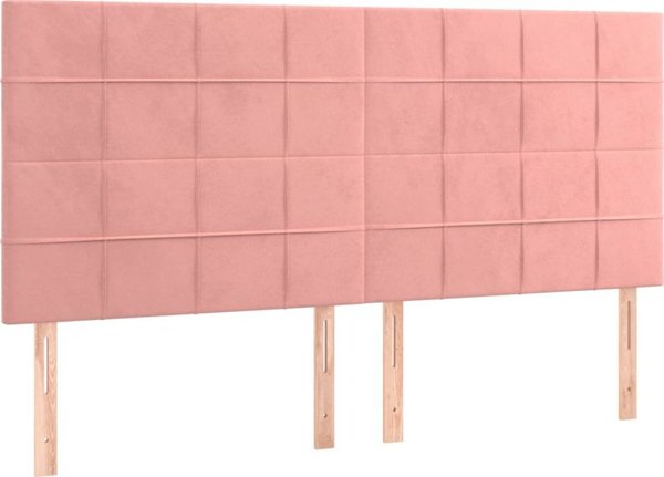 vidaXL Κεφαλάρια για κρεβάτι, 4 τεμ., ροζ, 80x5x78/88 εκ, βελούδο