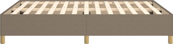 vidaXL Rama κρεβατιού, χρώμα ταουπέ, 140x190 εκ, υφασμάτινη επένδυση