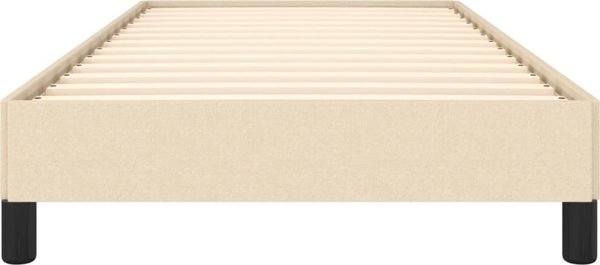 vidaXL Κορνίζα κρεβατιού, κρεμ, 90x200 cm, υφασμάτινη επένδυση