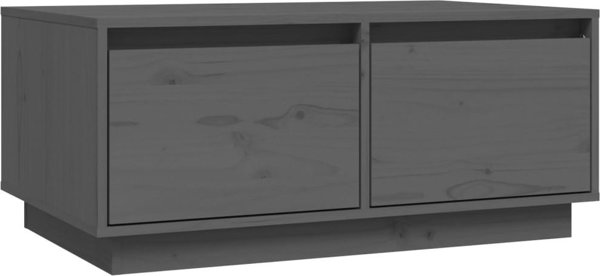 vidaXL Stolik kawowy, szary, 80x50x35 cm, lite drewno sosnowe
