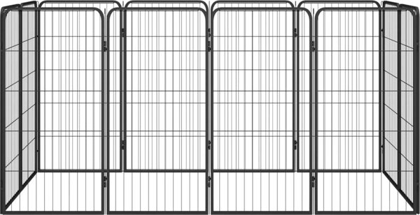 vidaXL vidaXL Kojec dla psa, 12 paneli, czarny, 50x100 cm, stal