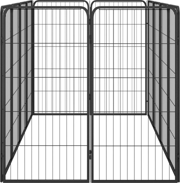 vidaXL vidaXL Kojec dla psa, 12 paneli, czarny, 50x100 cm, stal