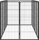 vidaXL vidaXL Kojec dla psa, 12 paneli, czarny, 50x100 cm, stal