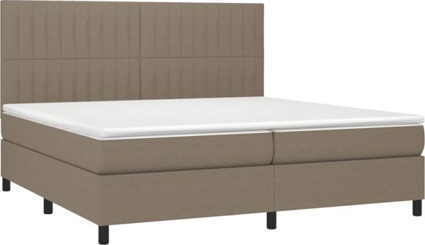 vidaXL Logko kontynentalne z materacem, taupe, 200 x 200 cm, tkanina