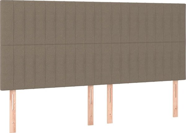 vidaXL Logko kontynentalne z materacem, taupe, 200 x 200 cm, tkanina