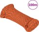 vidaXL Linka zejlarska, pomaranczova, 4 mm, 100 m, polipropilen