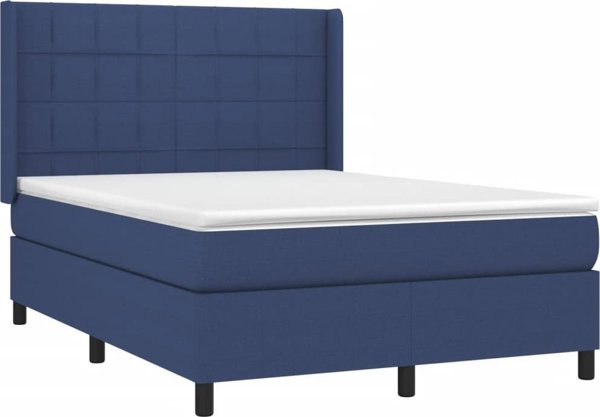 vidaXL Λιτζκο κοντινενταλνε με στρωμα, μπλε, 140x190 cm, υφασμα