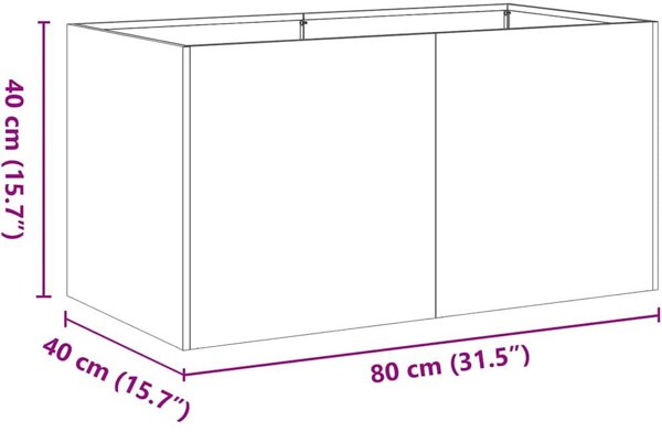 vidaXL Doniczka 80x40x40 cm Stal nierdzewna