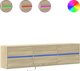 vidaXL Επιτοίχια ντουλάπα για TV με LED, Sonoma Δρυς, 180x31x45 cm