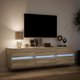 vidaXL Επιτοίχια ντουλάπα για TV με LED, Sonoma Δρυς, 180x31x45 cm