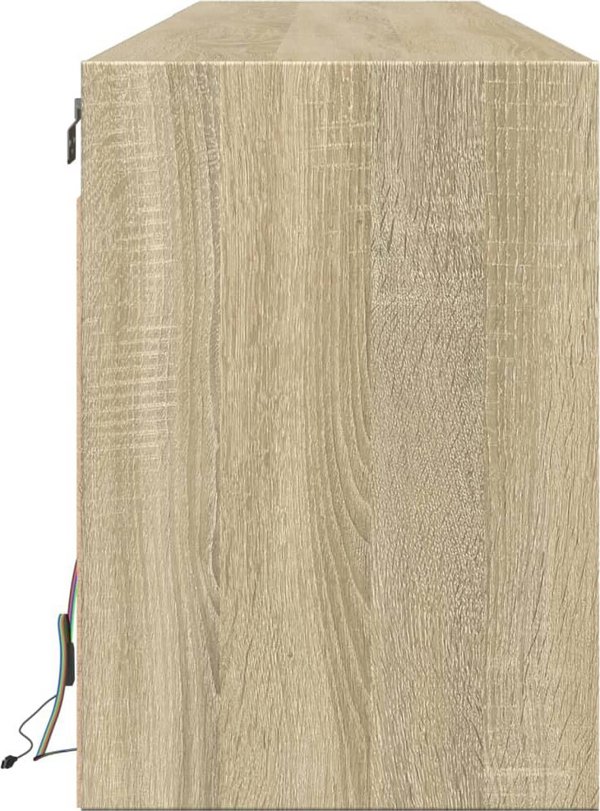 vidaXL Επιτοίχια ντουλάπα για TV με LED, Sonoma Δρυς, 180x31x45 cm