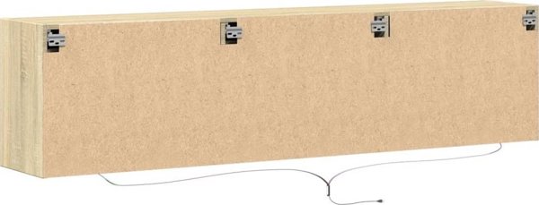 vidaXL Επιτοίχια ντουλάπα για TV με LED, Sonoma Δρυς, 180x31x45 cm