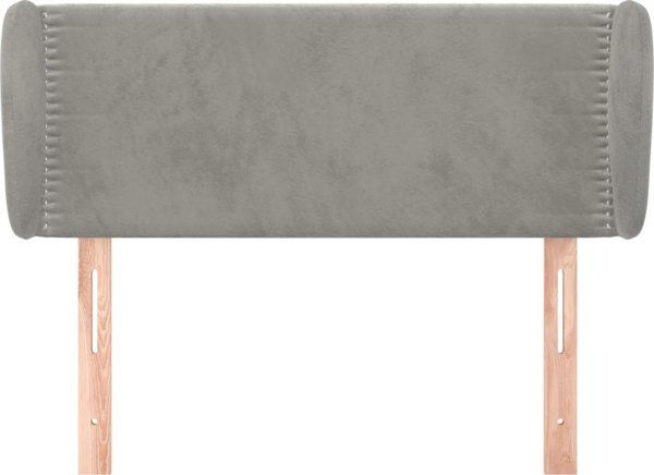 vidaXL Zaglohek uszak, jasnoszaro, 103x23x78/88 cm, aksamitny