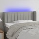 vidaXL Κεφαλάρι κρεβατιού με LED, ανοιχτό γκρι, 93x16x78/88 cm, ύφασμα