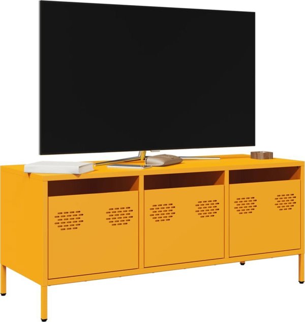 vidaXL Κίτρινη σύνθεση RTV 101,5x39x43,5 cm από ψυχρά κυλιόμενο χάλυβα