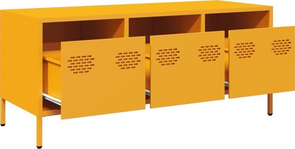 vidaXL Κίτρινη σύνθεση RTV 101,5x39x43,5 cm από ψυχρά κυλιόμενο χάλυβα