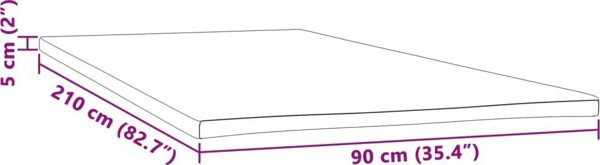 vidaXL Nakladka na materac 90x210x5 cm