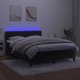 vidaXL Κοντινετάλ κρεβάτι με στρώμα και LED, μαύρο βελούδινο 140x190cm