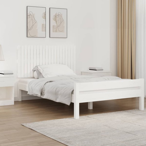 vidaXL Κεφαλάρι Κρεβατιού Λευκό 127,5x3x60 cm από συμπαγές ξύλο πεύκου