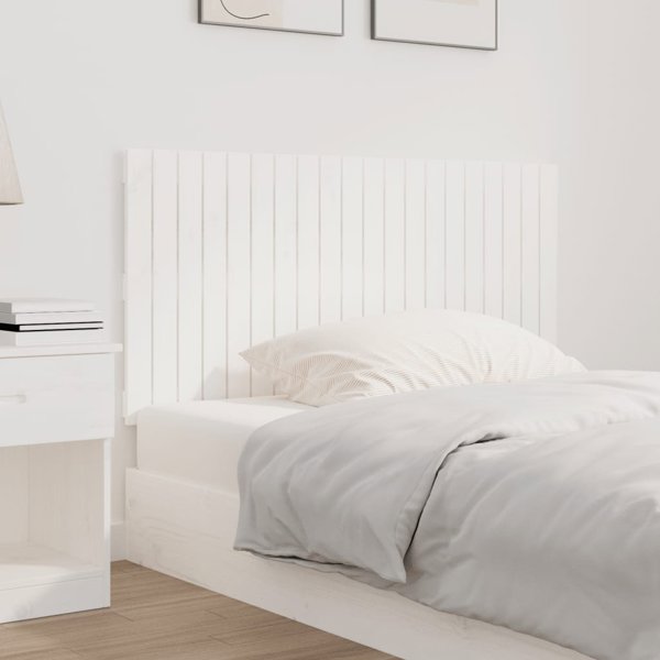 vidaXL Κεφαλάρι Κρεβατιού Λευκό 127,5x3x60 cm από συμπαγές ξύλο πεύκου