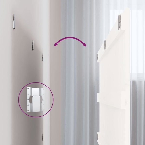 vidaXL Κεφαλάρι Κρεβατιού Λευκό 127,5x3x60 cm από συμπαγές ξύλο πεύκου