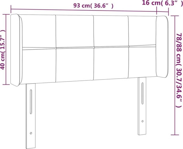 vidaXL Ζαγκλόουεκς uszak σκούρο γκρι 93x16x78/88 cm, ύφασμα