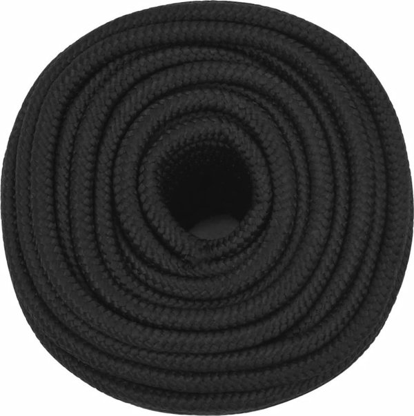 vidaXL Ομοιόμορφο ναυτικό σχοινί, μαύρο, 12 mm, 250 m, πολυπροπυλένιο