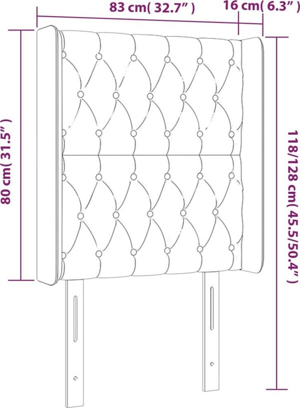 vidaXL Κεφαλάρι uszak, taupe, 83x16x118/128 cm, ύφασμα