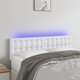 vidaXL Επικεφαλάρι κρεβατιού με LED, Λευκό, 144x5x78/88 cm, Συνθετικό δερμα