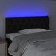 vidaXL Zaglowek do lozka z LED, czarny, 100x7x78/88 cm, tkanina